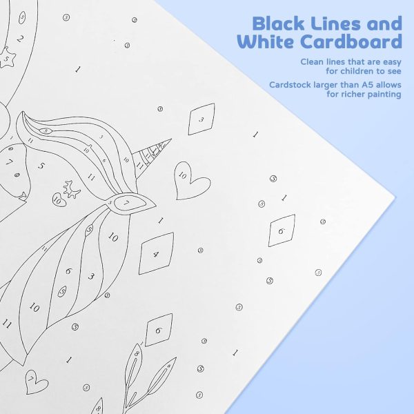 Paint by Numbers for Kids Ages 4-8 with 7X9.5 inch Pre-Printed Cardboard,12 Acrylic Paint Pots and 3 Painting Brushes, Craft Gift Room Decor for Children,(Giraffe with Garland)